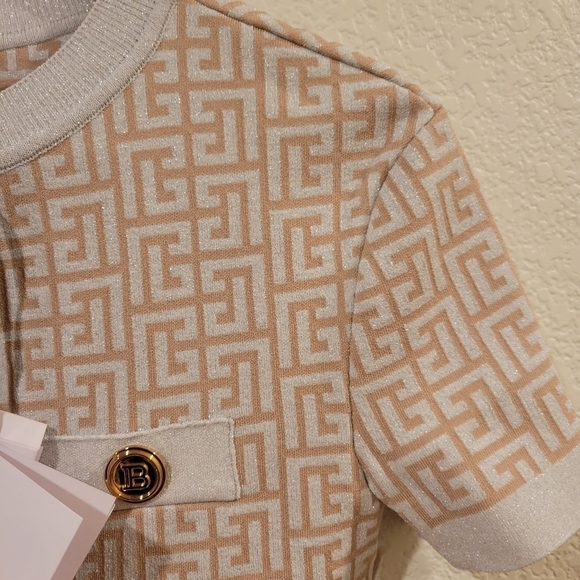 Balmain Crop Short Sleeve Cardigan Sweater NWT - Picture 8 of 13